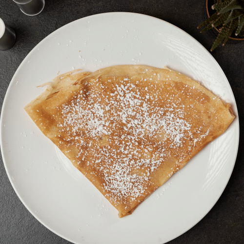 Crêpe au sucre 3,50 €.